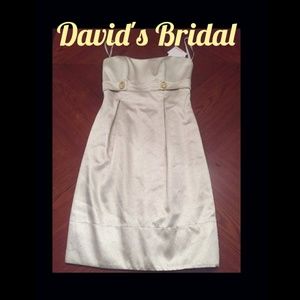 David's Bridal Strapless Metallic Dress